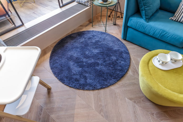 tappeto rotondo blu