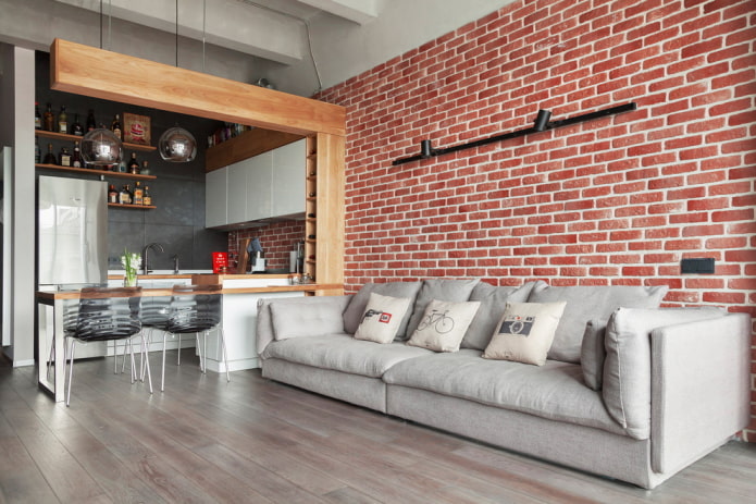 loft in cucina-soggiorno