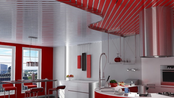 soffitto a doghe abbinato al bianco