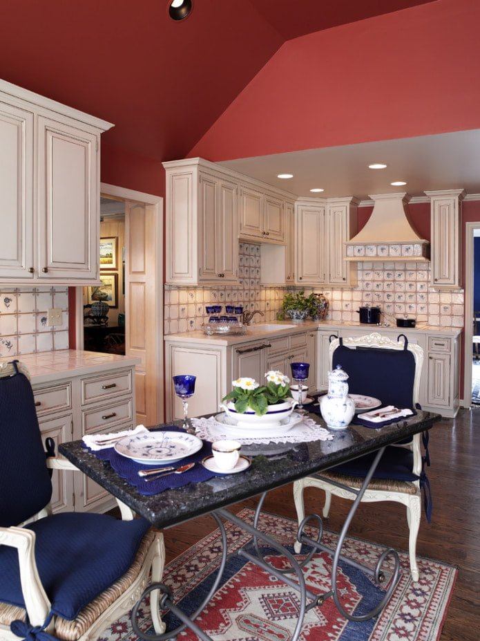 soffitto rosso opaco