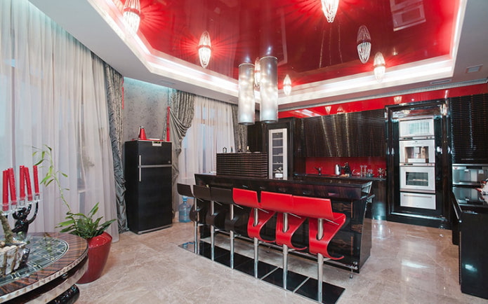 cucina con bancone bar