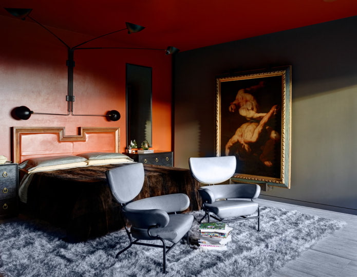 camera da letto in stile fusion moderno