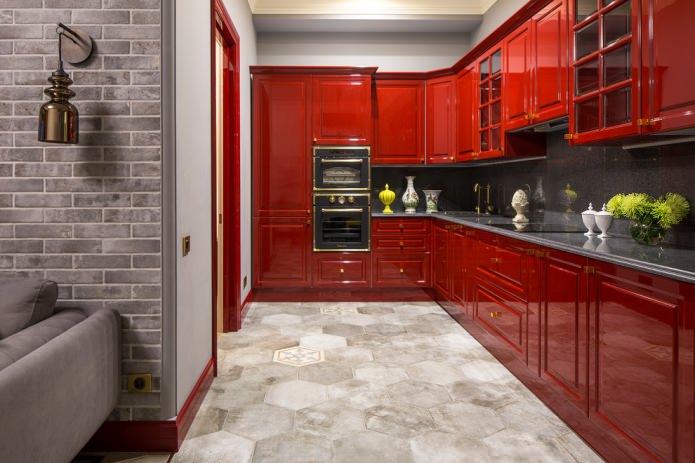 facciate rosse in cucina