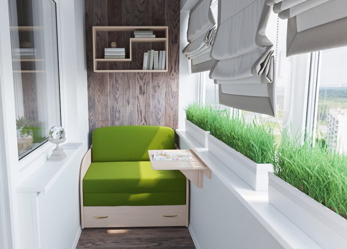 sedia pieghevole all'interno della loggia
