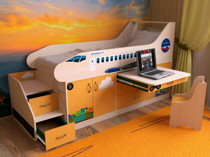 Letto a forma di aereo