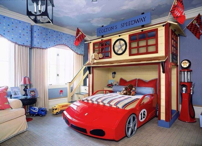 letto a forma di macchina