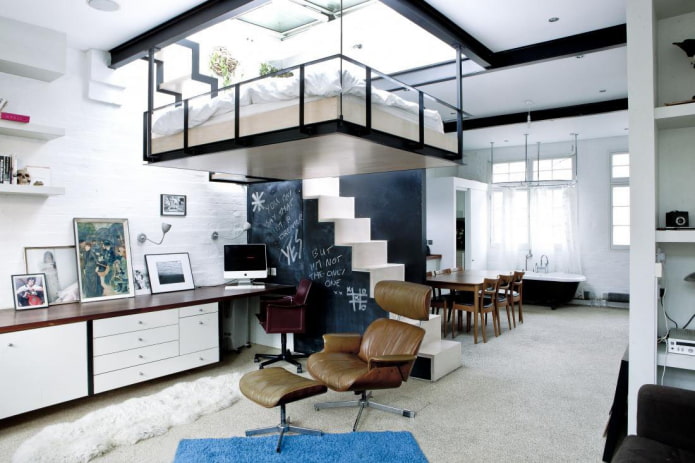 soggiorno in stile loft