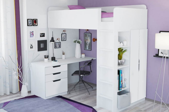 letto bianco in una cameretta per bambini