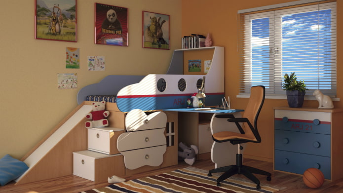 Letto a forma di aereo