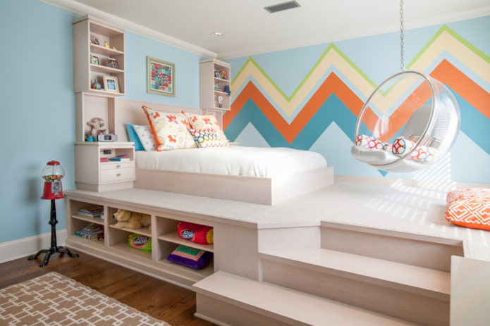 letto a podio nella cameretta dei bambini