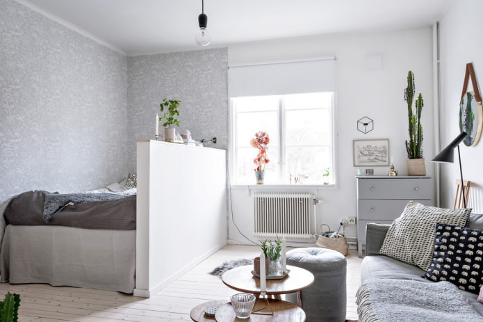 Tramezzo in cartongesso tra la camera da letto e il soggiorno