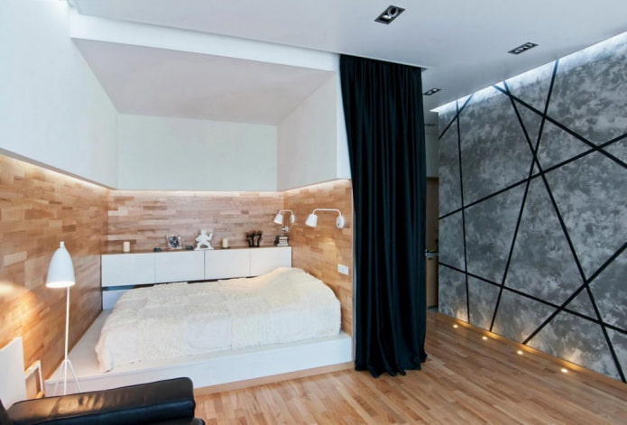 nicchia con un letto all'interno dell'appartamento