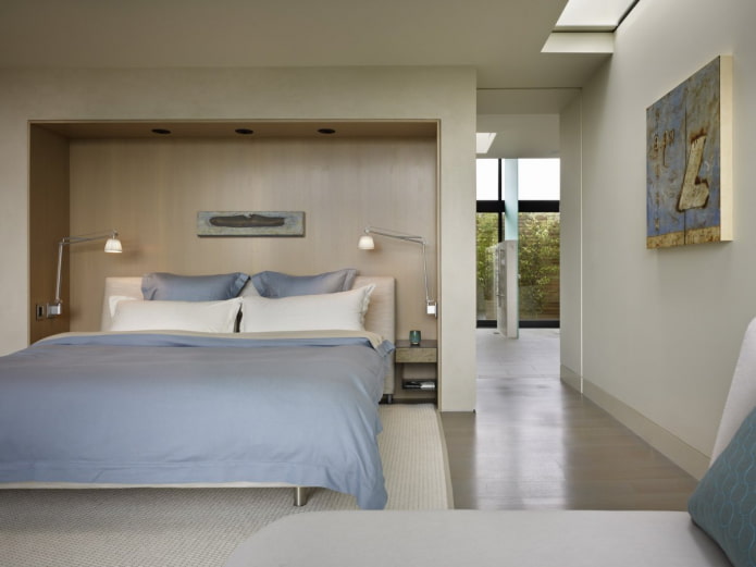 nicchia con letto in un interno in stile moderno