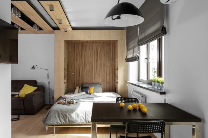 nicchia con un letto all'interno dell'appartamento
