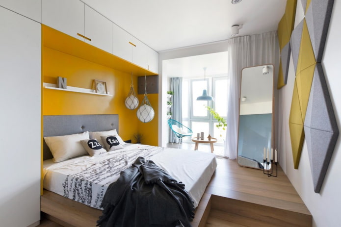 nicchia con un letto all'interno della camera da letto