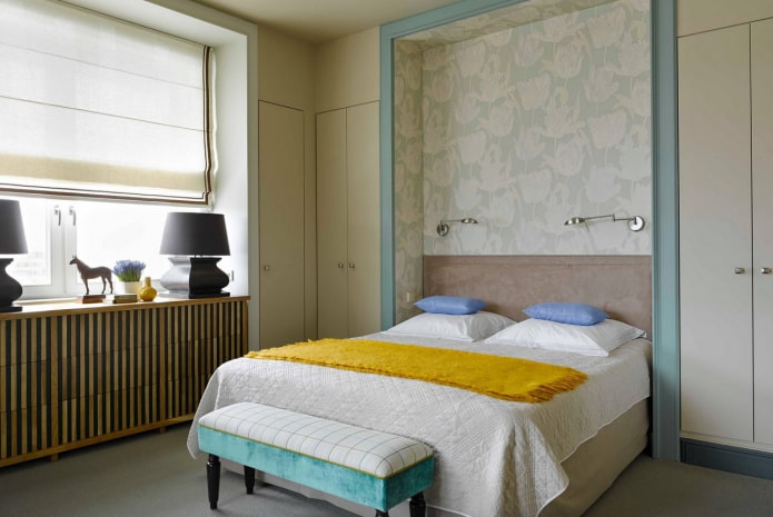 nicchia con un letto all'interno della camera da letto