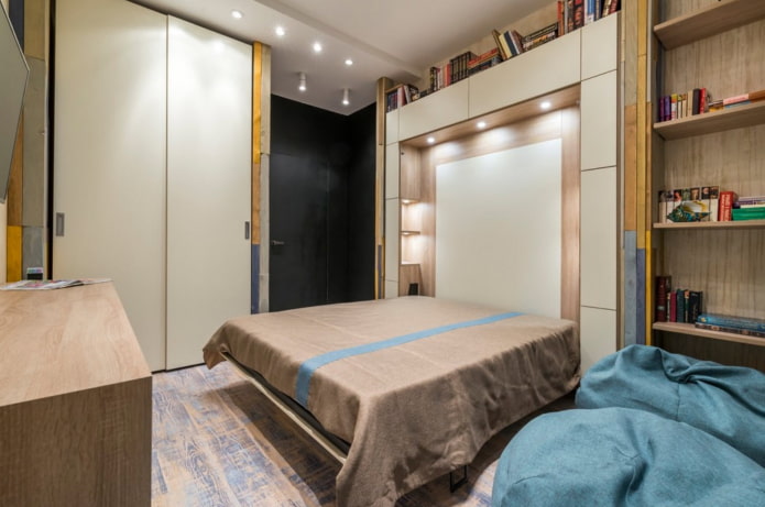 design del letto integrato nell'interno