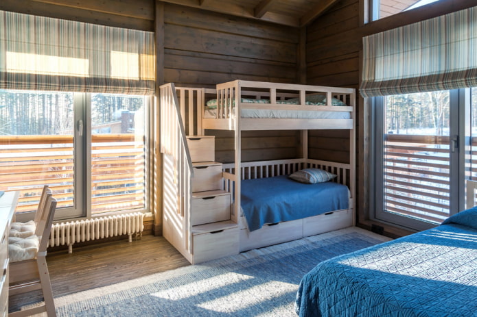 letto a castello in legno per interni