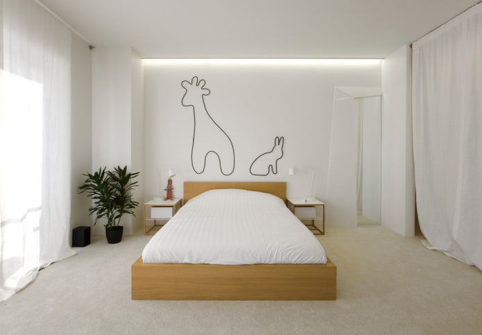 letto in legno in stile minimalista