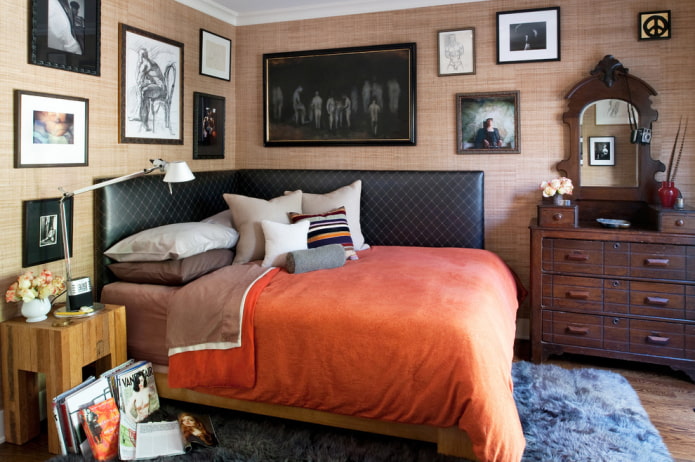 letto angolare con schienale morbido all'interno