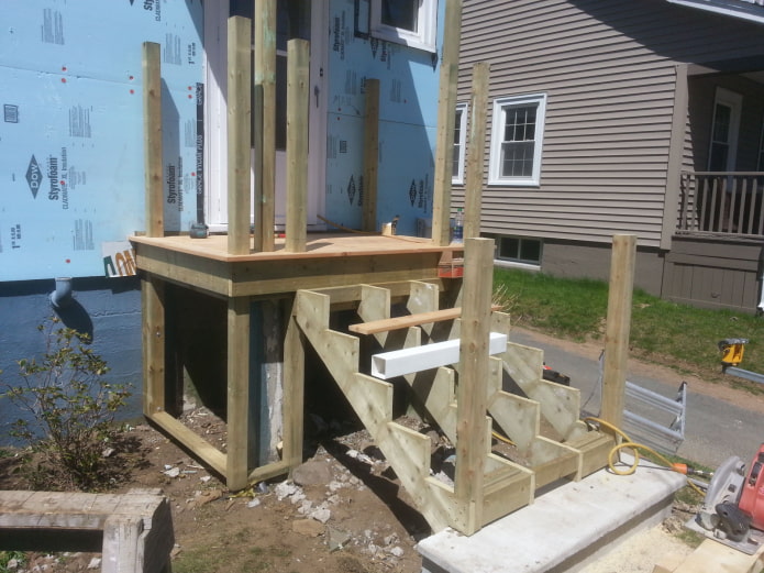 realizzazione di un portico in legno