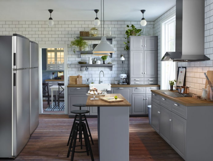 cucina grigia in stile scandinavo