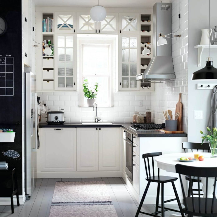 cucina in bianco e nero
