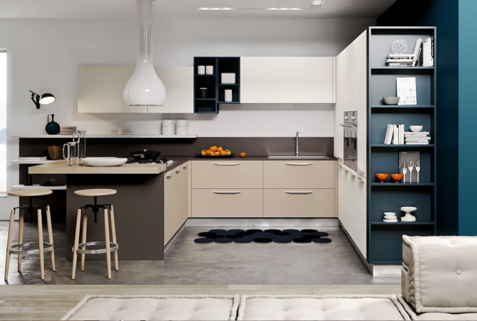 Sistemi di contenimento in cucina in stile moderno