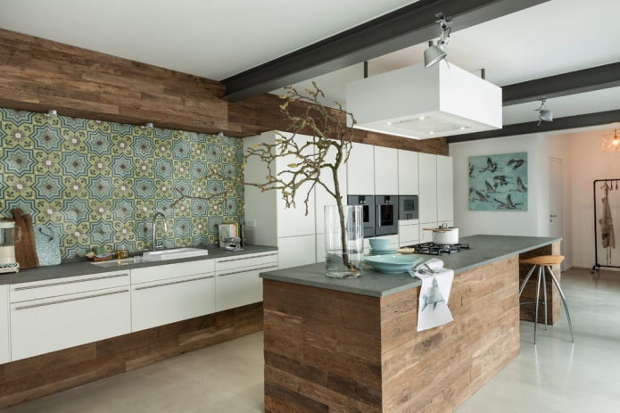 decorazione dell'interno della cucina in stile modernista