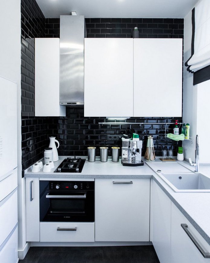 cucina in bianco e nero