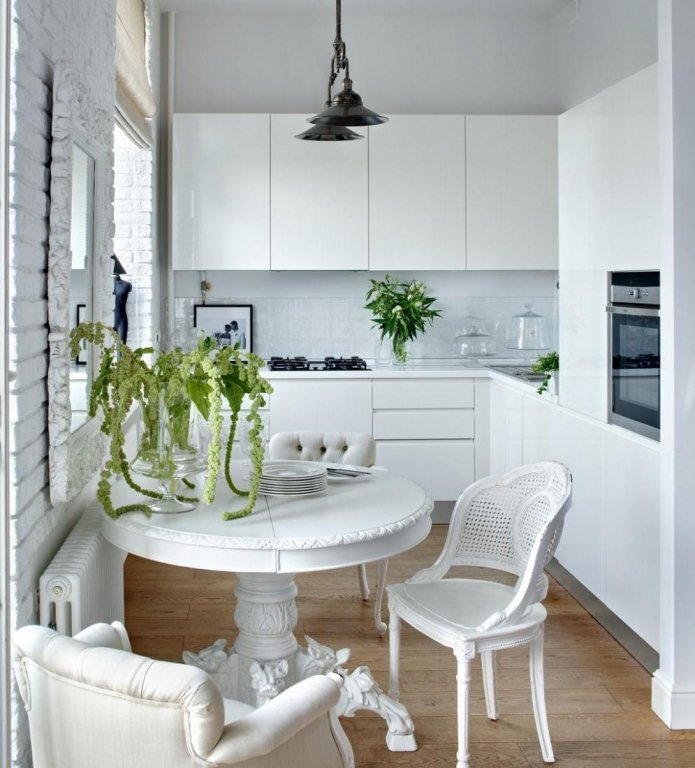 cucina angolare bianca