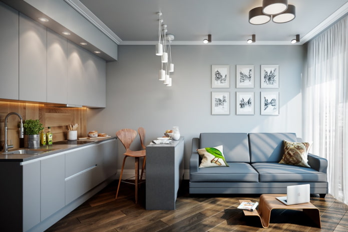 design degli interni cucina-soggiorno