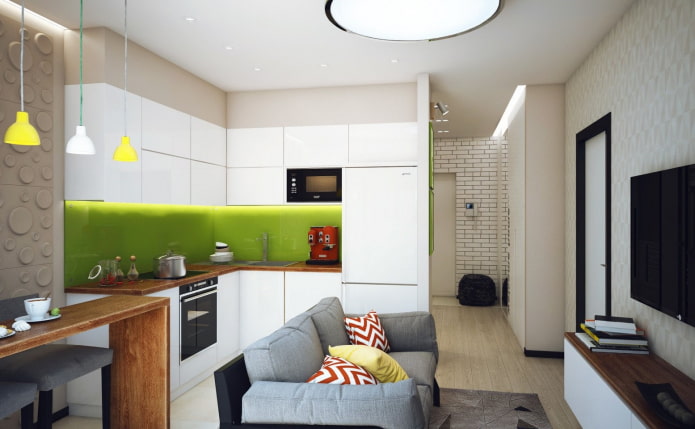 design cucina-soggiorno in stile moderno