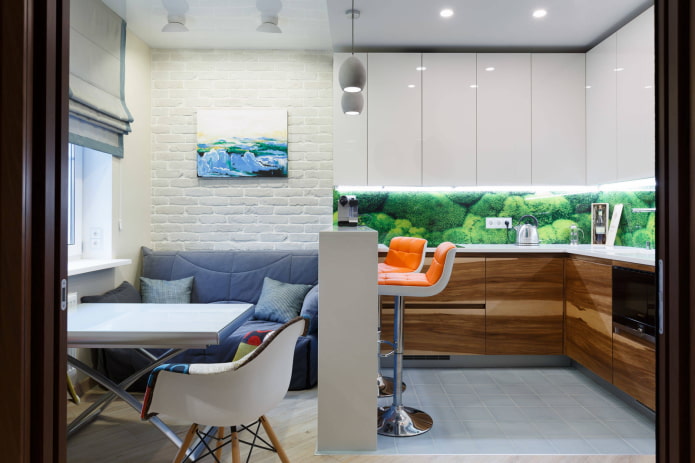 Cucina con elementi in stile ecologico