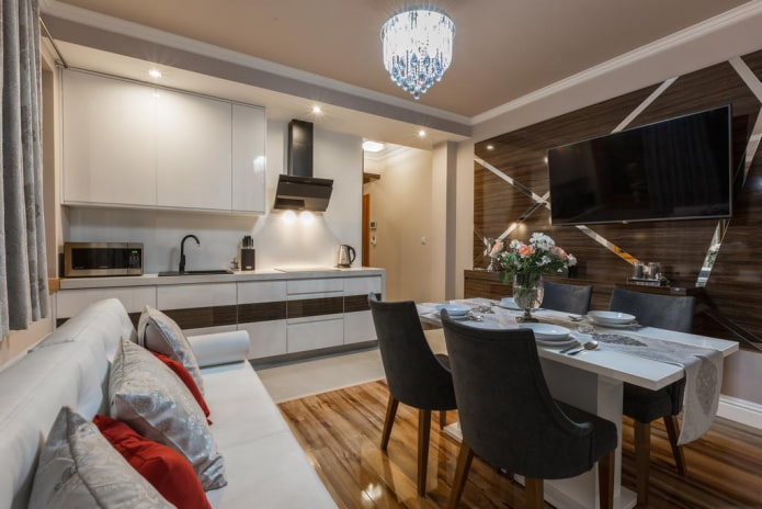 cucina-soggiorno quadrata di 16 mq