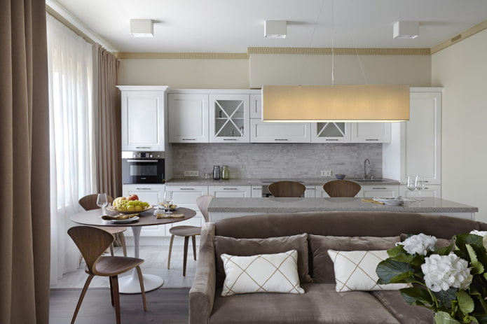 design degli interni della cucina-soggiorno