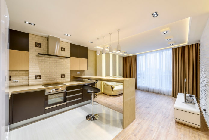 design degli interni cucina-soggiorno