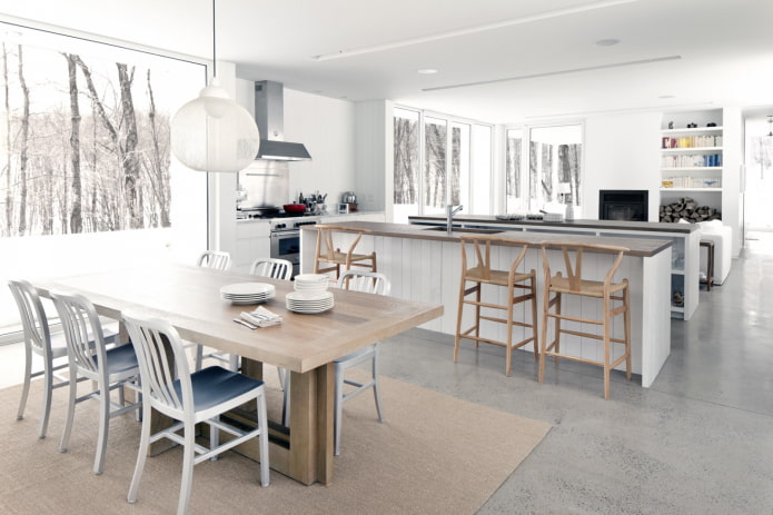 Cucina-soggiorno scandinava