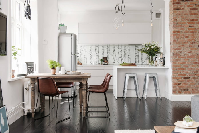 Soggiorno e cucina scandinavi