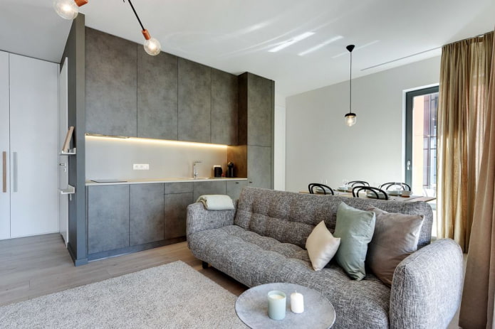 interno cucina-soggiorno open space