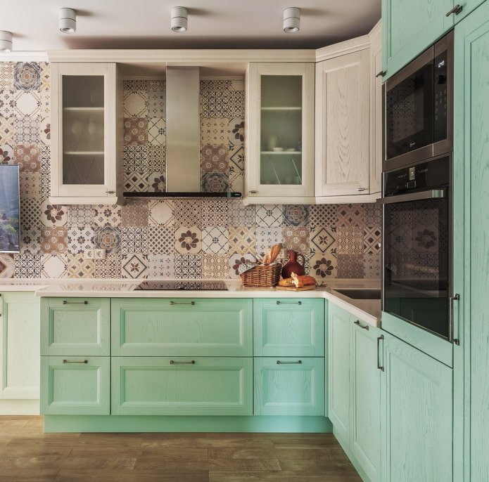 cucina bicolore color menta