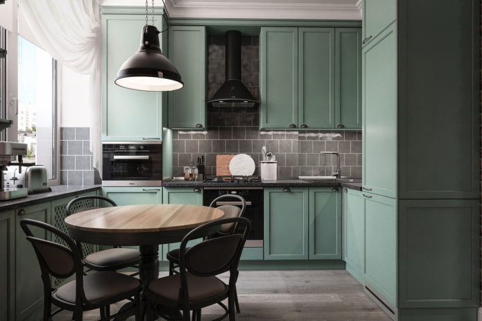 cucina color menta scuro