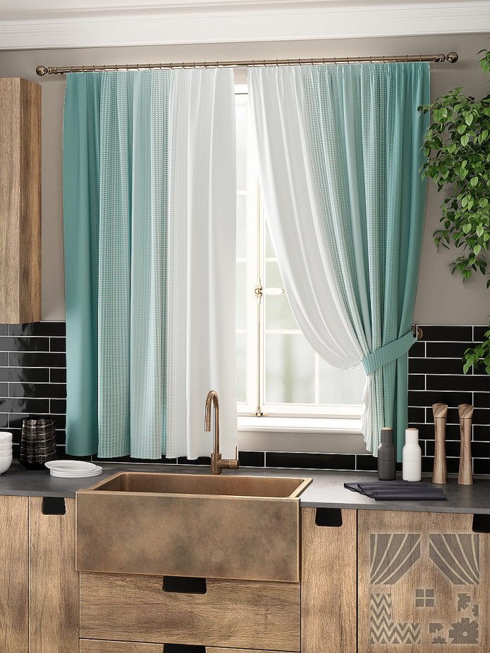 tende da cucina color menta