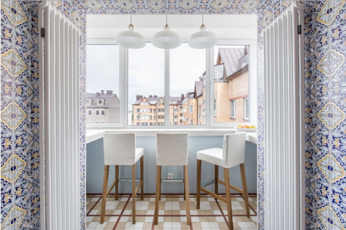 disposizione delle zone cucina sulla loggia