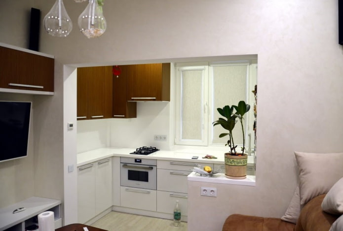 cucina sul balcone in stile moderno
