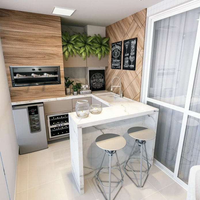 progetto di cucina sulla loggia