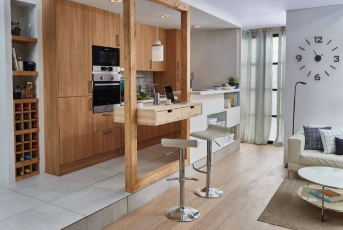 cucina in una nicchia all'interno dello studio