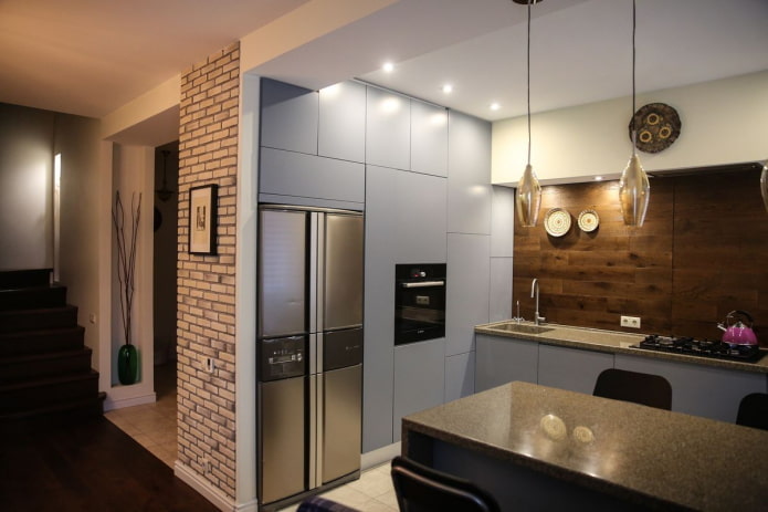 cucina in nicchia con illuminazione interna