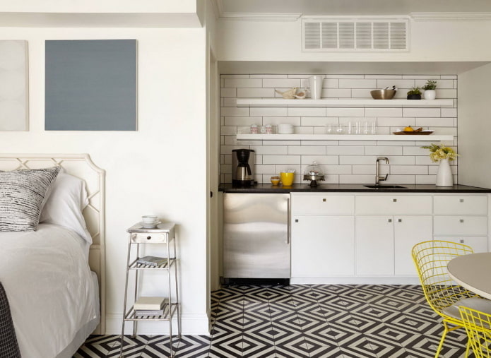 cucina in una nicchia all'interno