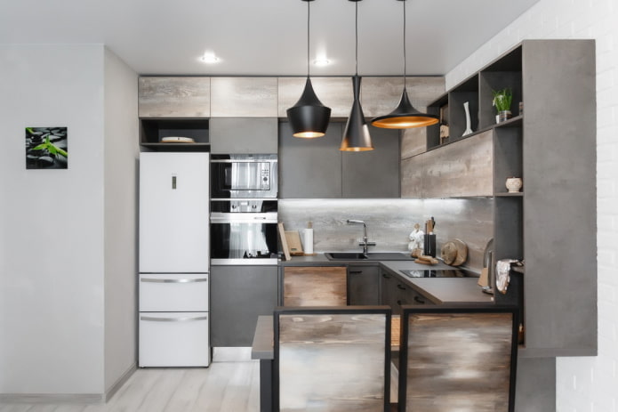 Cucina a U in una nicchia all'interno